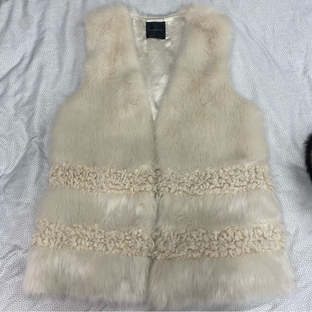 Cream Faux Fur Vest